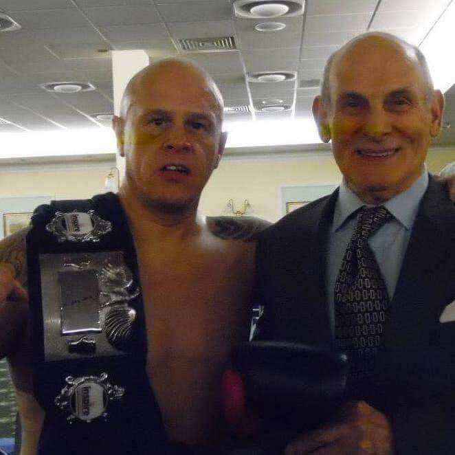 Brendan Hardy after a boxing title win