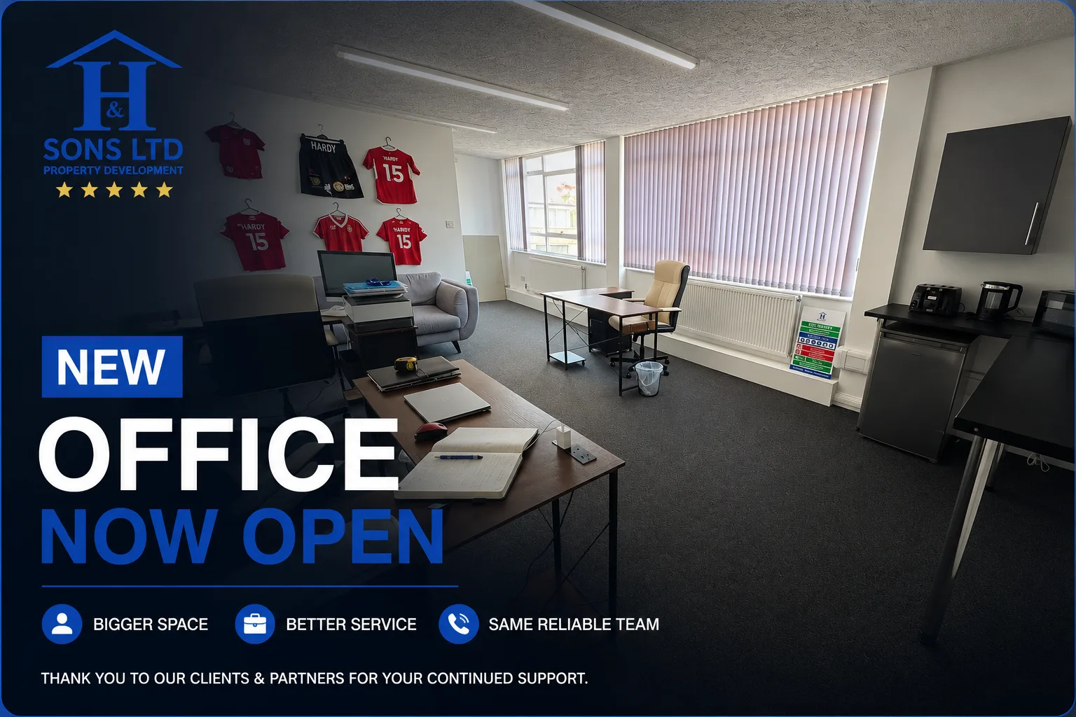New Hardy and Sons office now open