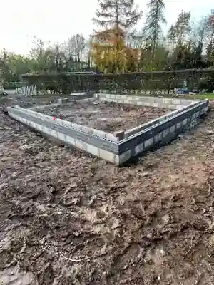 Garage foundations and blockwork taking shape by Hardy and Sons