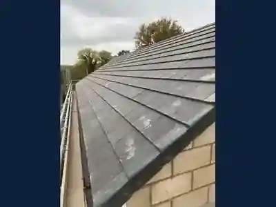 Completed roof tiling for the detached garage build by Hardy and Sons