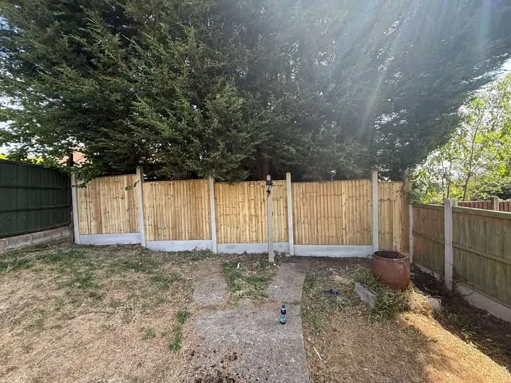 Completed garden fence installation by Hardy and Sons