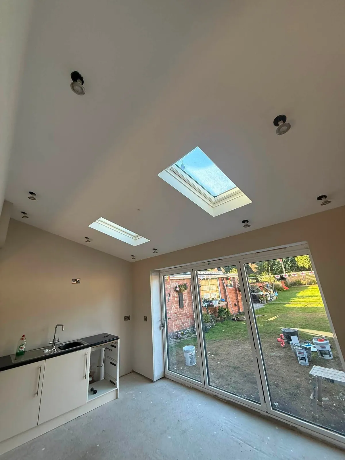 Sherwood extension interior with rooflights and rear doors in Nottingham NG5