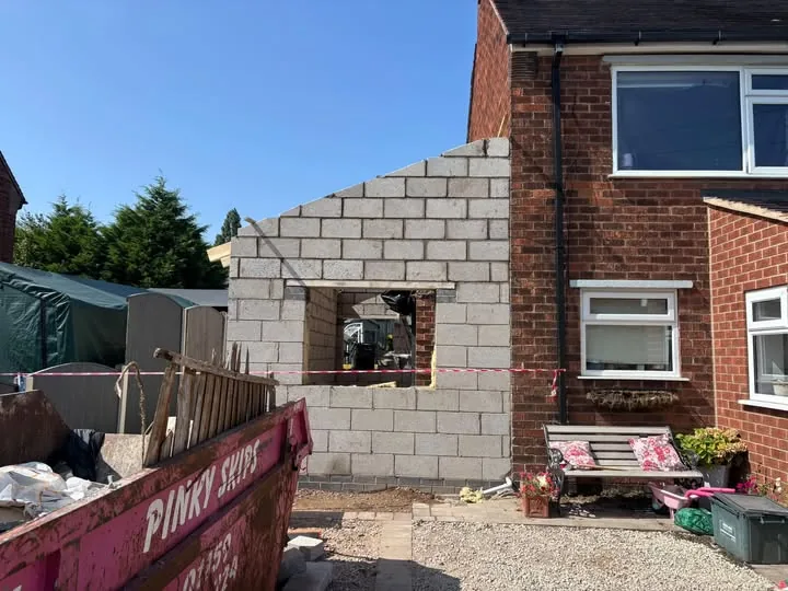 Project Welbeck extension blockwork progress in Welbeck, Nottinghamshire